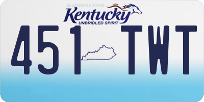 KY license plate 451TWT
