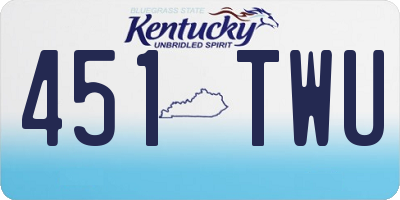 KY license plate 451TWU
