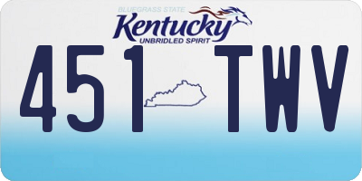 KY license plate 451TWV