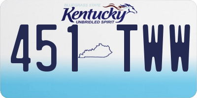 KY license plate 451TWW