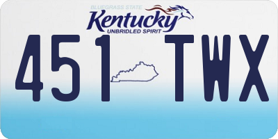 KY license plate 451TWX