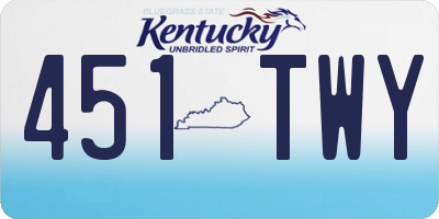 KY license plate 451TWY