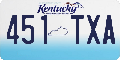 KY license plate 451TXA