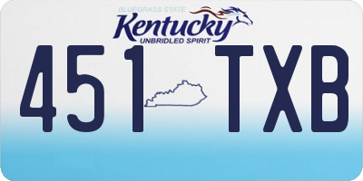 KY license plate 451TXB