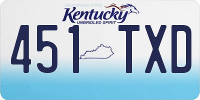 KY license plate 451TXD