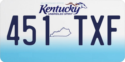 KY license plate 451TXF