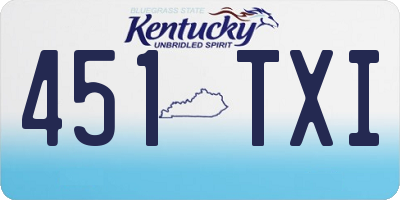 KY license plate 451TXI