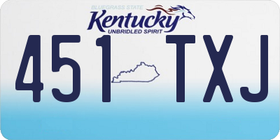 KY license plate 451TXJ
