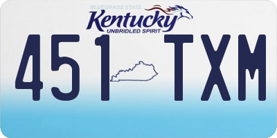 KY license plate 451TXM