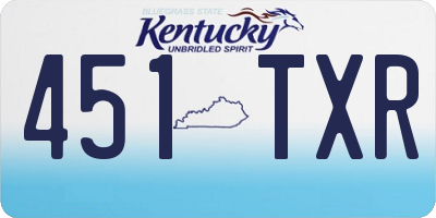 KY license plate 451TXR