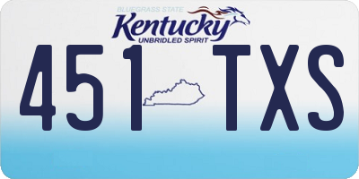 KY license plate 451TXS