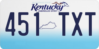 KY license plate 451TXT