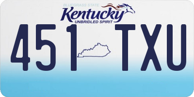KY license plate 451TXU