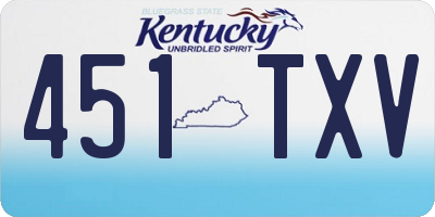 KY license plate 451TXV