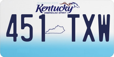 KY license plate 451TXW
