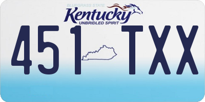 KY license plate 451TXX