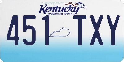 KY license plate 451TXY
