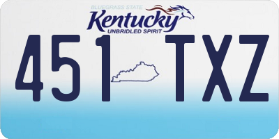 KY license plate 451TXZ