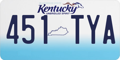 KY license plate 451TYA