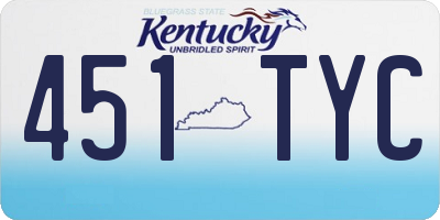 KY license plate 451TYC