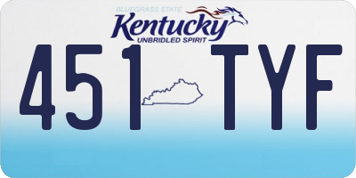 KY license plate 451TYF