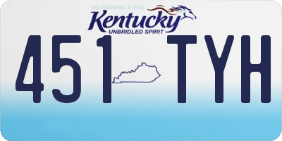 KY license plate 451TYH
