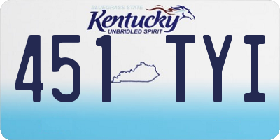 KY license plate 451TYI