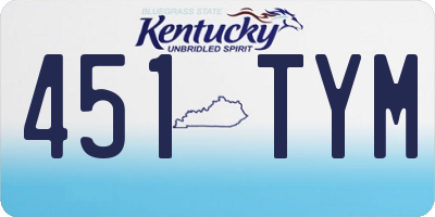 KY license plate 451TYM