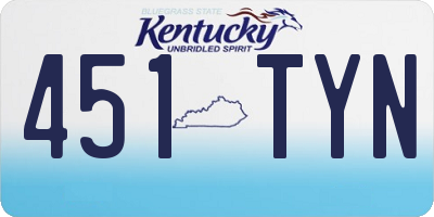 KY license plate 451TYN