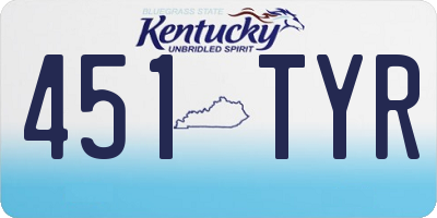 KY license plate 451TYR