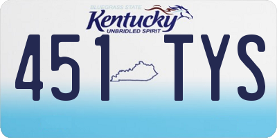 KY license plate 451TYS