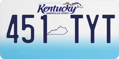 KY license plate 451TYT