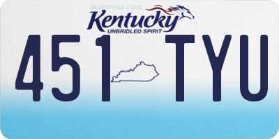 KY license plate 451TYU