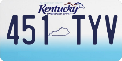 KY license plate 451TYV