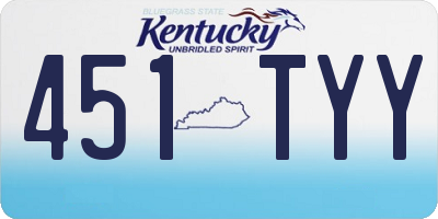 KY license plate 451TYY