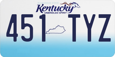 KY license plate 451TYZ