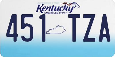 KY license plate 451TZA