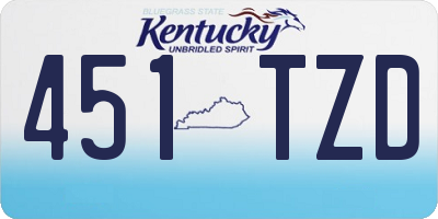 KY license plate 451TZD