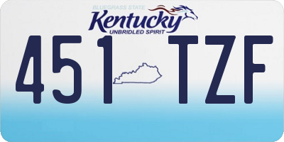 KY license plate 451TZF