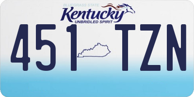 KY license plate 451TZN