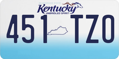 KY license plate 451TZO