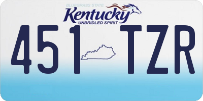 KY license plate 451TZR