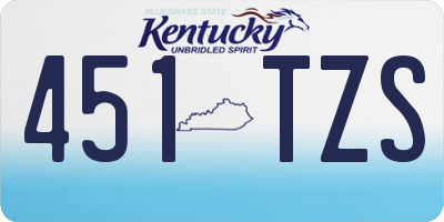 KY license plate 451TZS