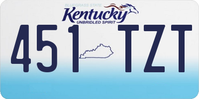 KY license plate 451TZT