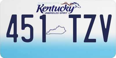 KY license plate 451TZV