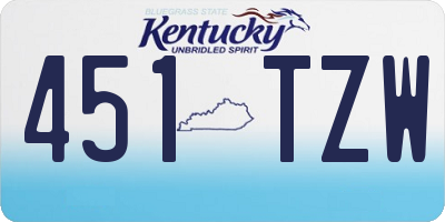KY license plate 451TZW