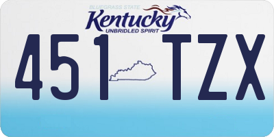 KY license plate 451TZX