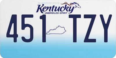KY license plate 451TZY