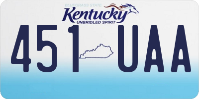 KY license plate 451UAA