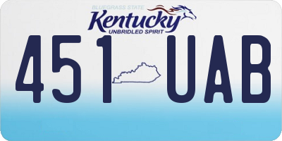 KY license plate 451UAB